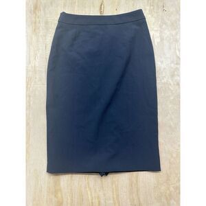 Boss‎ By Hugo Boss Venina Pencil Skirt Womens 4 Wool Blend Blue Zip Career Wear